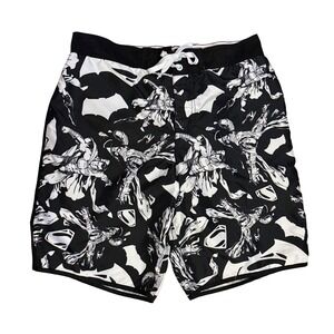 DC Comics Batman V Superman Dawn of Justice Board Shorts Mens Large Black White